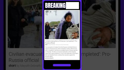 Current Events | "Kherson Civilian Evacuation 'Complete': Pro-Russia Official" | #shorts #news