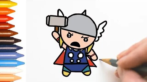 COMO DESENHAR THOR KAWAII - FÁCIL
