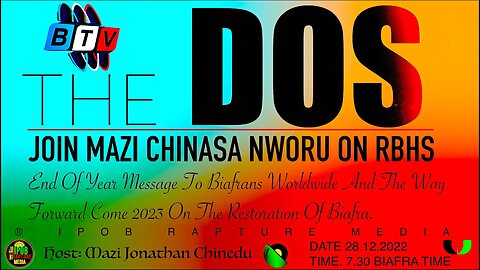 THE DOS: Join Mazi Chinasa Nworu Live End Of The Year Broadcast Via RBHS | DEC, 28, 2022