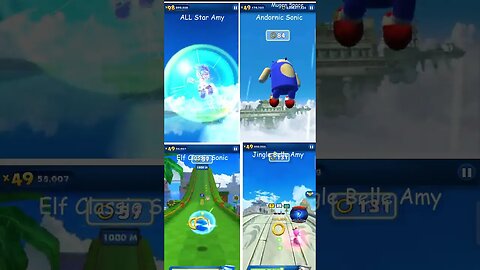 All Star Amy VS Andronic Sonic VS Elf Classic Sonic VS Jingle Belle Amy I Sonic Dash #shorts #short