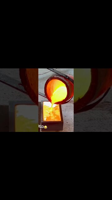 🔥🔥#pouring a #huge #copperingot