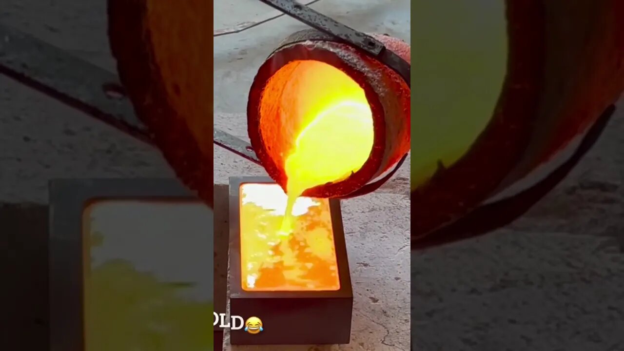 🔥🔥#pouring a #huge #copperingot