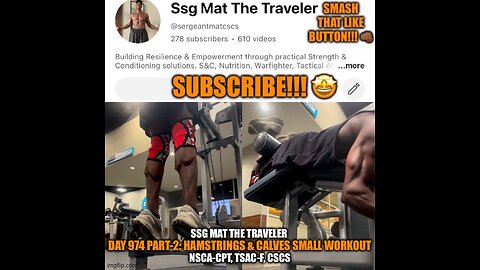 Day 974 Part-2: Post-Conditioning Hamstring & Calf Small Workout