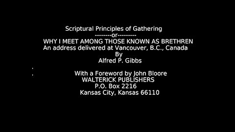 Scriptural Principles of Gathering