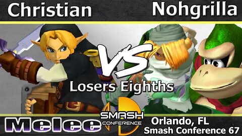 Christian (Link) vs. Nohgrilla (Donkey Kong & Sheik) - Melee Losers Eighths - SC:67