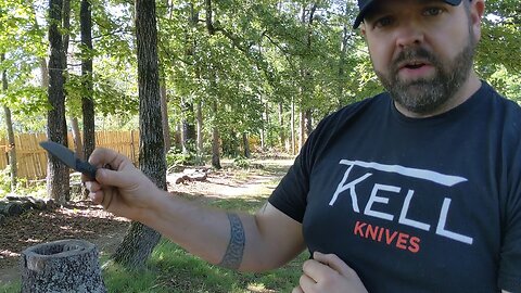 New T.Kell 'Night Stalker' knife slashing demo. EDC, tactical, concealed carry, Nickel Boron, 1095