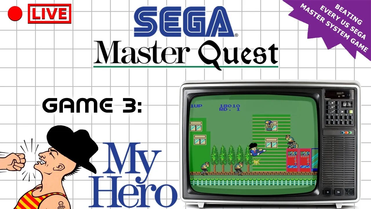 🔴LIVE - The Sega Master Quest | Game 3: My Hero (1986)