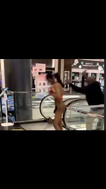 Naked Shoplifter Gets Clobbered By Metal Rack