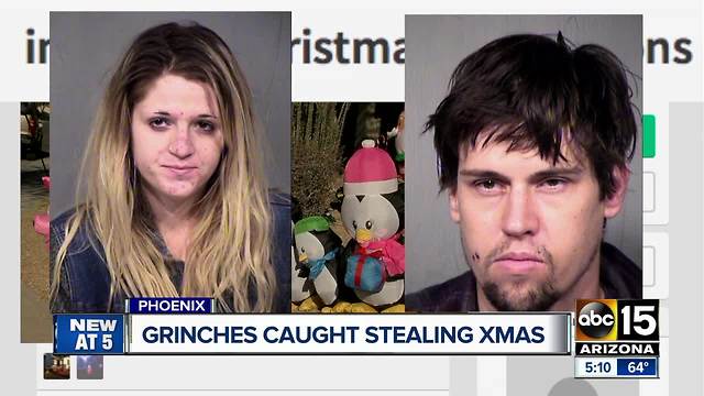 Suspects arrested for stealing Christmas decorations in north Phoenix