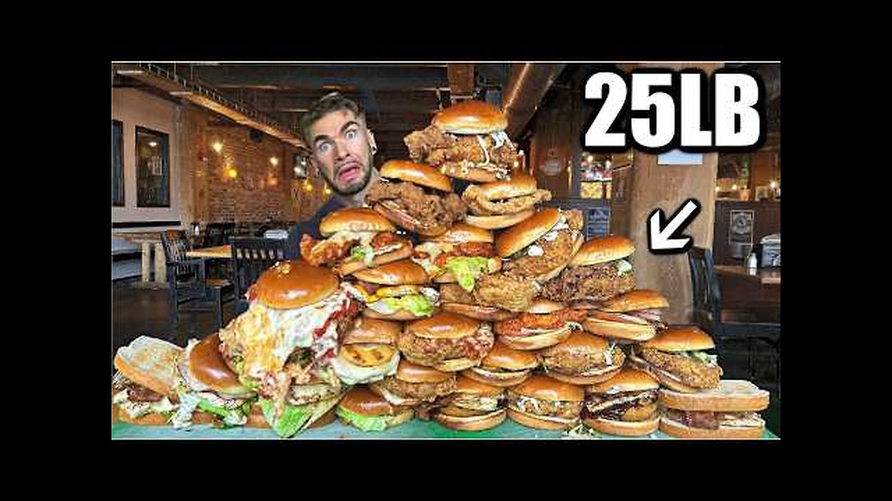 THE 25LB WORLD'S BIGGEST FRIED CHICKEN SANDWICH CHALLENGE | Joel Hansen