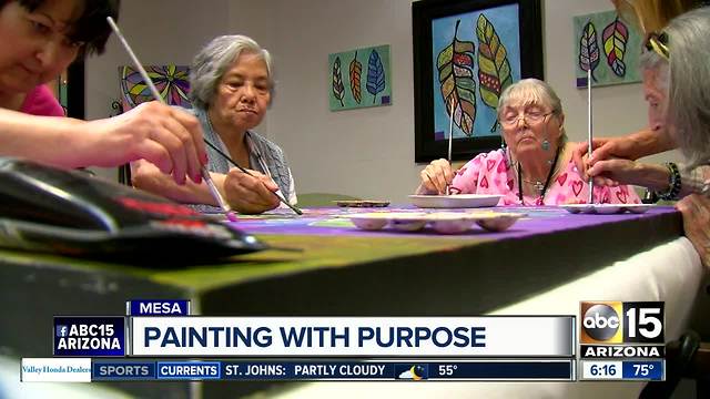 Senior living center raising money for charity using resident's artwork