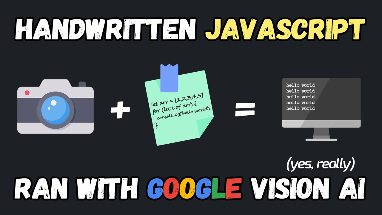 Running Handwritten JavaScript with Google Vision AI