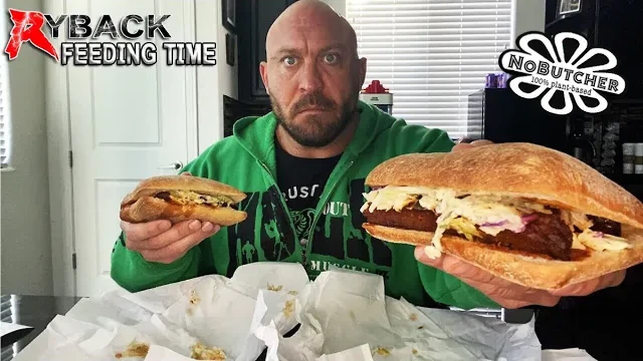 Ryback Feeding Time: No Butcher Buffalo Chicken Sandwiches Review