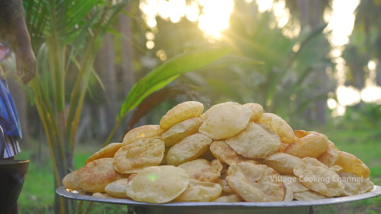 POORI | King Of Poori Recipe | Wheat Poori Recipe Cooking in Village | Crispy Fluffy Puri Recipe