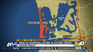 Man in hospital after scooter crash