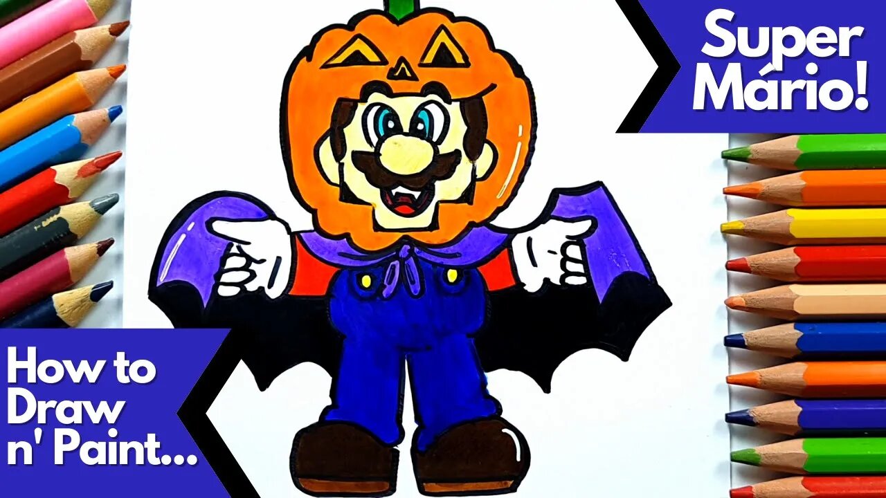 How to Draw and Paint Super Mario Halloween Special