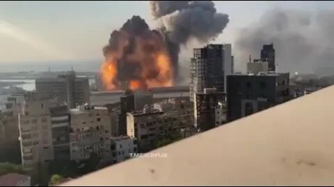 The video shows a memorable explosion in the port of Beirut in August 2020