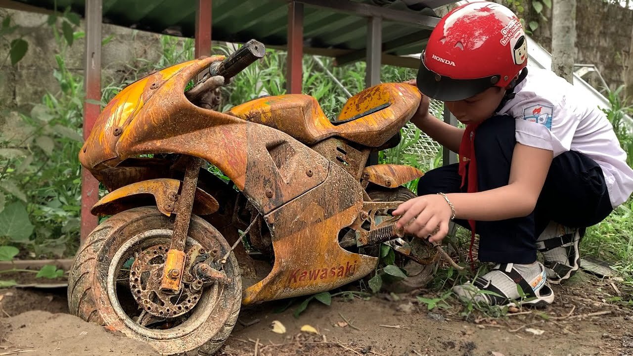 KAWASAKI NSR 50 Abandoned Full Restoration _ Restored KAWASAKI Sport Motocycle