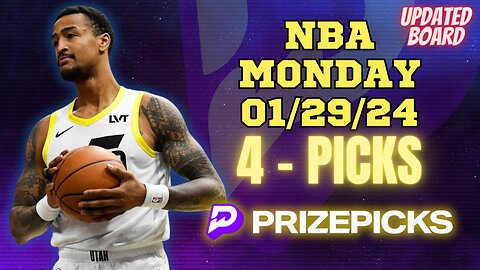 #PRIZEPICKS | BEST PICKS FOR #NBA MONDAY | 01/29/24 | BEST BETS | #BASKETBALL | TODAY | PROP BETS