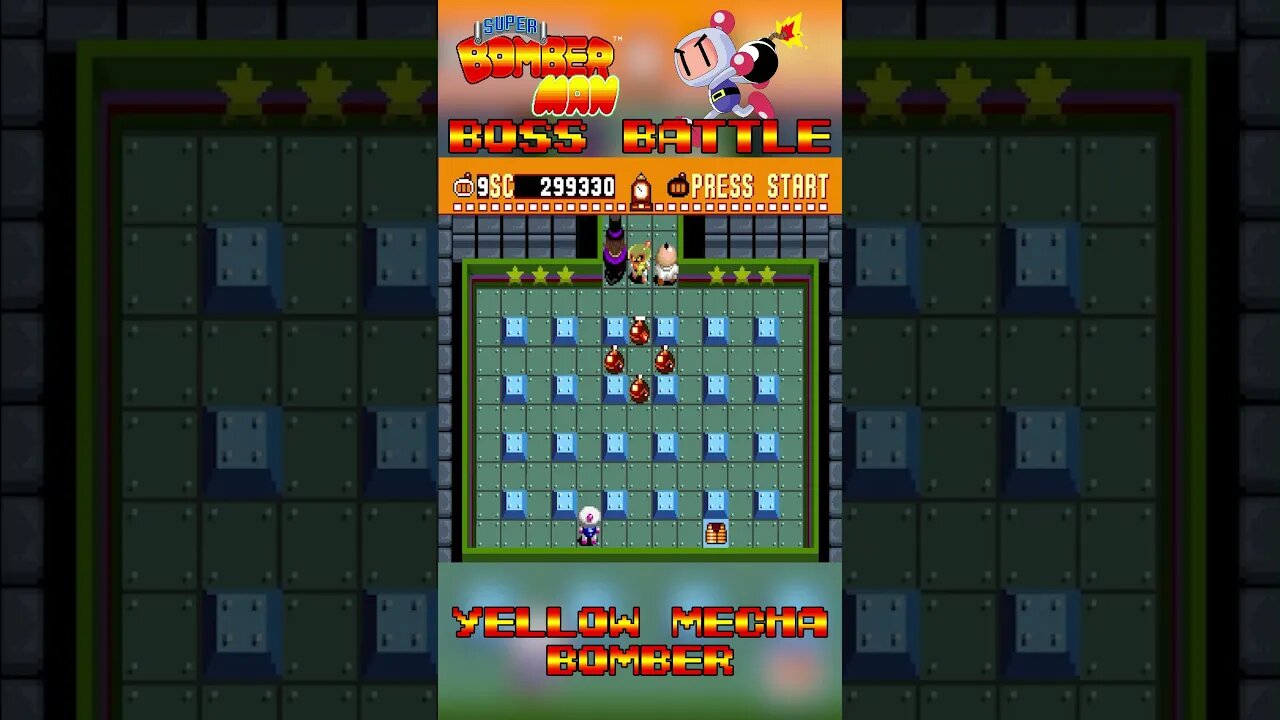 Super Bomberman (SNES) Boss Battle - Yellow Mecha Bomber #Shorts