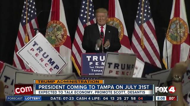 President Trump coming to Tampa for two events at the end of July