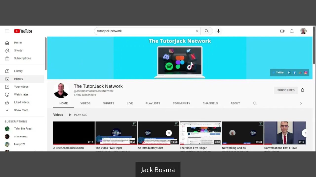 https://www.youtube.com/@JackBosmaTutorJackNetwork