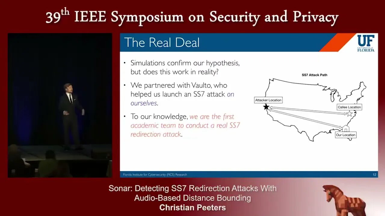 Sonar Detecting SS7 Redirection Attacks With Audio Based Distance Bounding