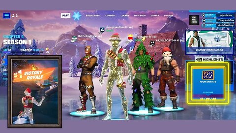 Fortnite - Four Knights Achievement on Christmas - Full Match