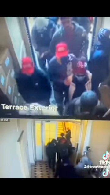 East terrace Capitol Trump supporters being let in