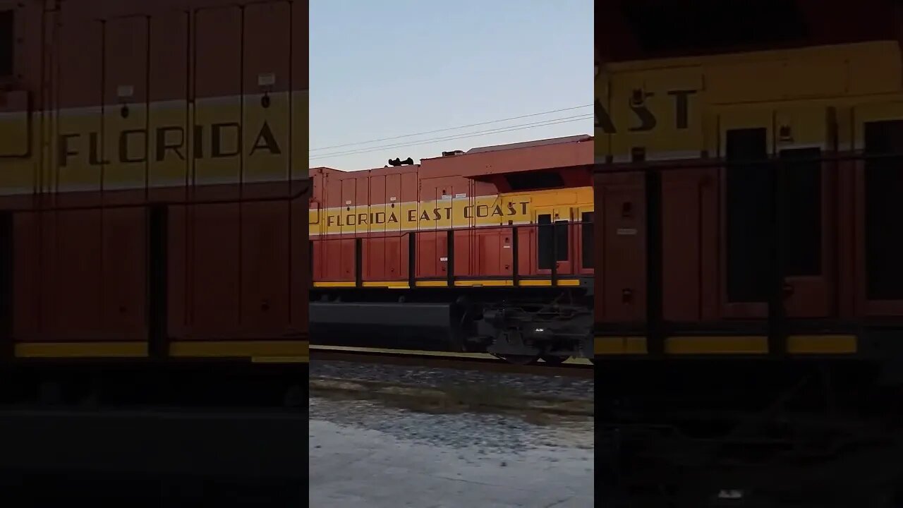 FEC 103 With a GEVO at South Daytona December 17 2022 7:15 AM #railfanrob #FEC #floridaeastcoast