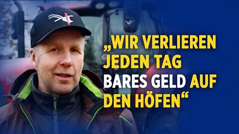 Bauernprotest vor Edeka-Zentrallager Wiefelstede - Jan-Bernd Stolle im Interview mit Rebecca Sommer