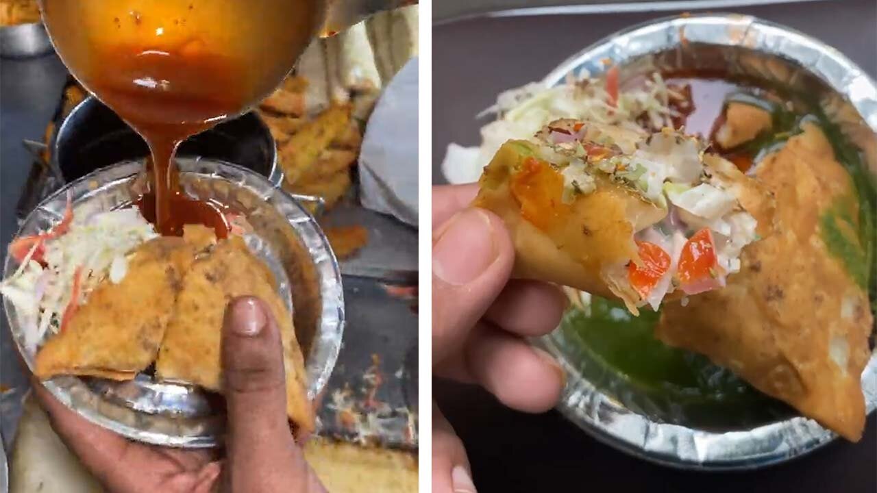 Pizza and Manchuriyan wale Samosa 😳