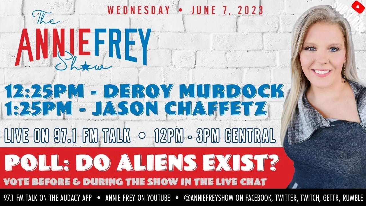 ALIENS, SWAMP, TUCKER ON TWITTER • Annie Frey Show 6/7/23