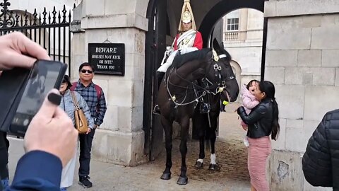 baby scared of horse #horseguardsparade