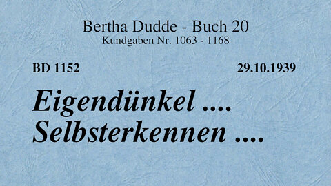 BD 1152 - EIGENDÜNKEL .... SELBSTERKENNEN ....