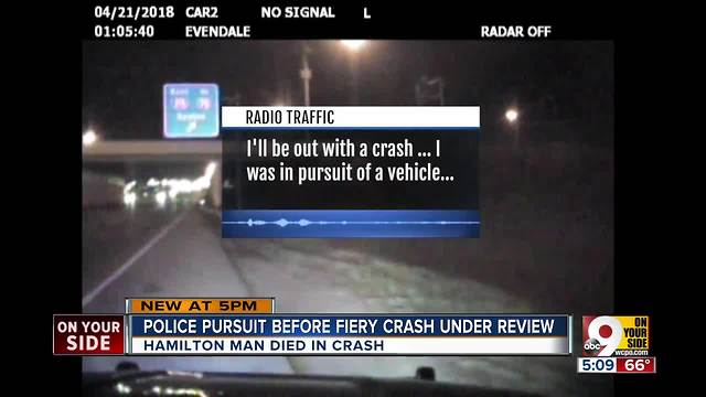 Police pursuit before fiery crash under review