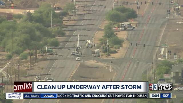 Clean up underway after Thursday night storm