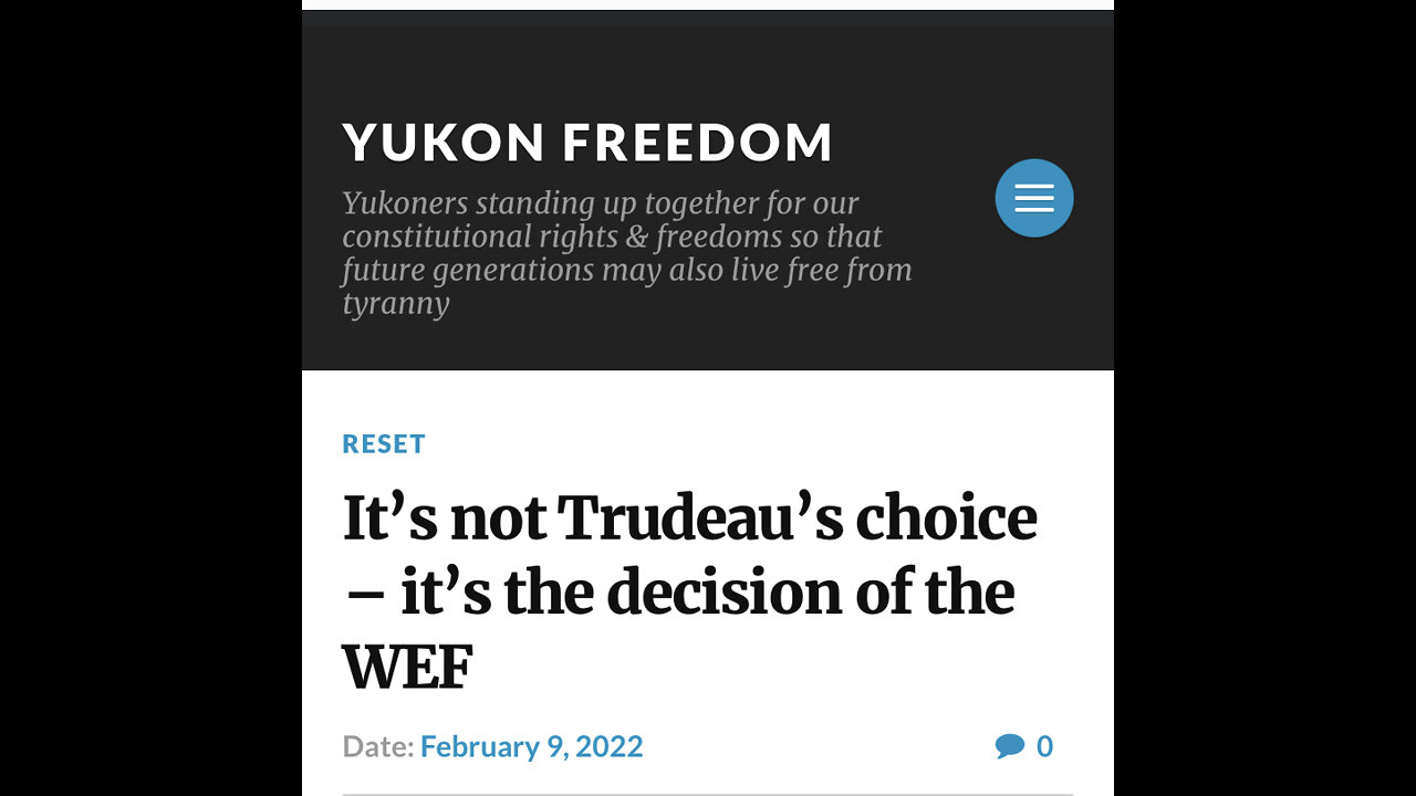 “It is not Trudeau's choice to step down or to attempt to stay. It is the decision of the WEF.”