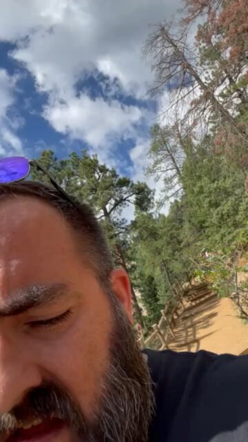 hiking up a mountain in CO