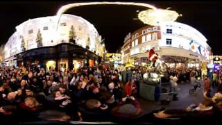 Fantastic panoramic view of Christmas lights in Dublin