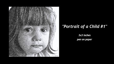 Pen & Ink Child Portrait Drawing on Paper - Time Lapse - Thomas Stanford Art