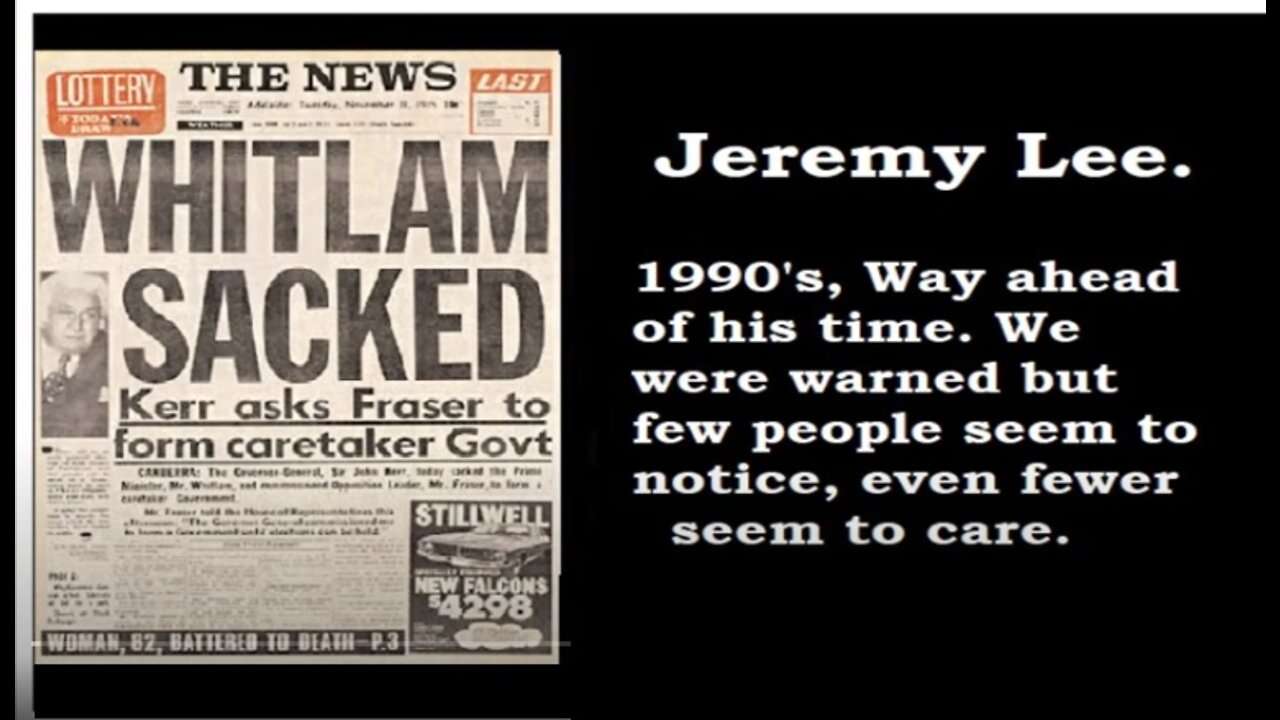 Jeremy Lee. The Plan, how we got here. NWO Australia