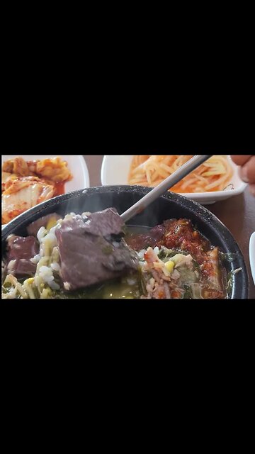 #shorts #Korea #food #lunch Beef blood pudding hangover soup( Alchol hangover)Korean restrant