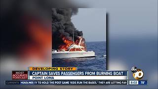 Captain saves passengers from burning fishing boat on San Diego coast
