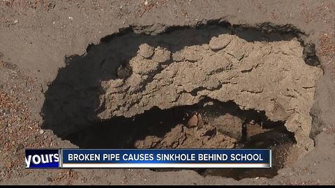 Sinkhole causing concerns behind elementary school in Boise