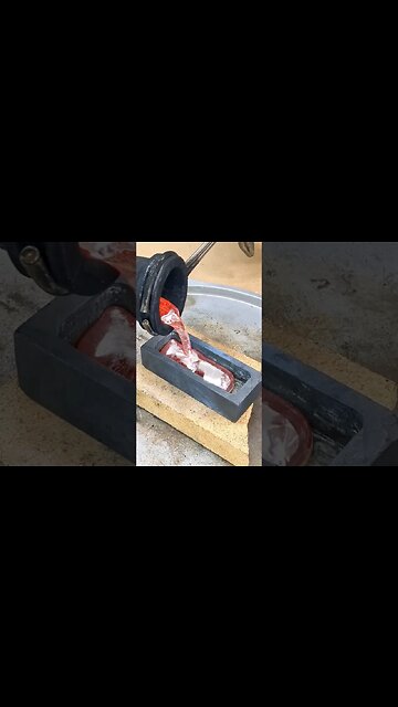 Pouring Molten Aluminum into an Ingot Mold