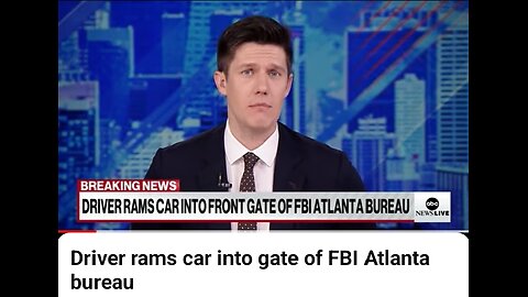 Driver rams car into gate of FBI Atlanta bureau.