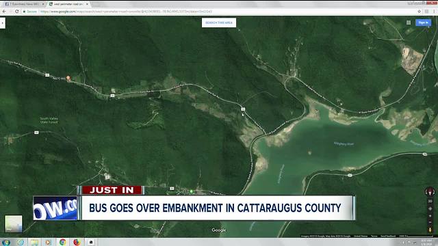 Rescue underway after bus goes over embankment in Cattaraugus County