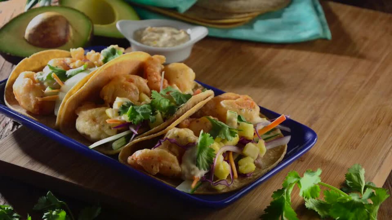 Shrimp Tacos in batter