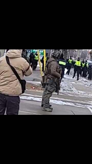 Windsor Police arresting people for "Mischief" at the Ambassador Bridge Blockade